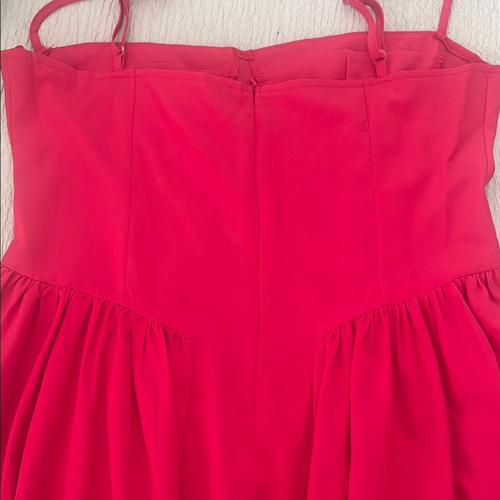 Red Strapless Dress - Picture 3 of 4